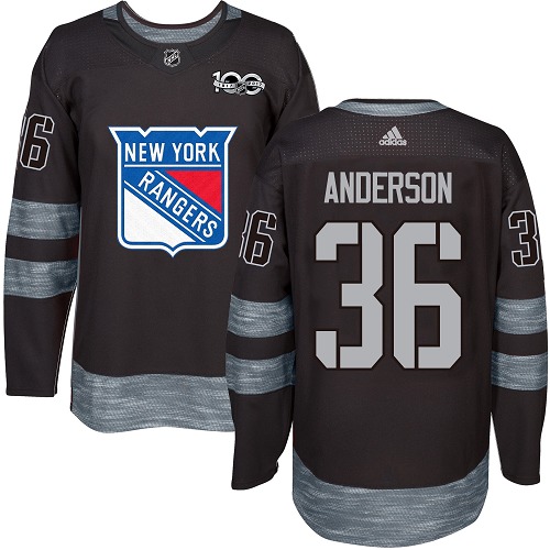 Herren New York Rangers Eishockey Trikot Glenn Anderson #36 Authentic Schwarz 1917-2017 100th Anniversary